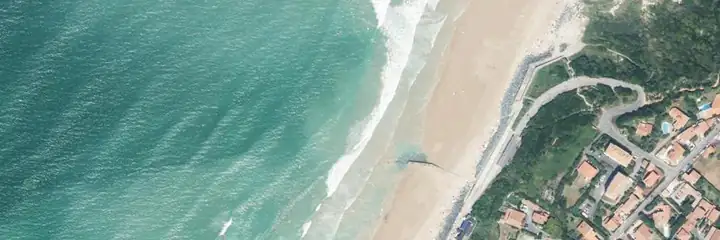 Vue du ciel : Plage du Centre, Bidart