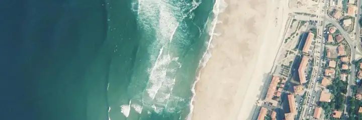 Vue du ciel : La Nord, Hossegor